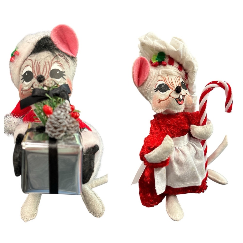 Annalee Dolls Christmas Mice Set of 2‎